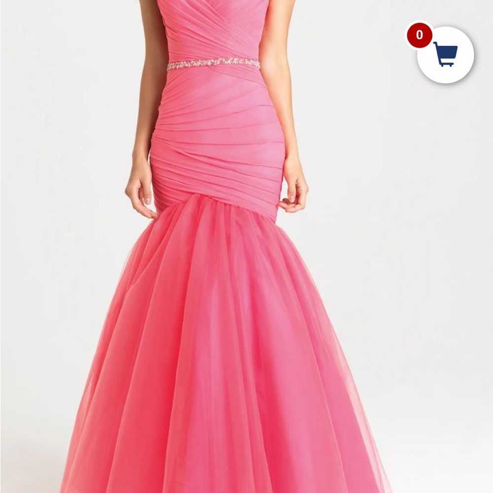 NWT Coral Pink Tulle Mermaid dress women’s fit flare tulle overlay sweetheart